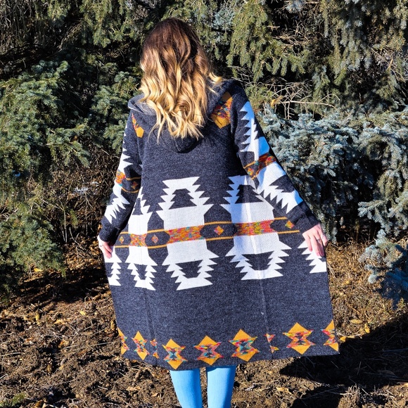 Take Me Out Aztec Crochet Cardigan - Picture 1 of 5